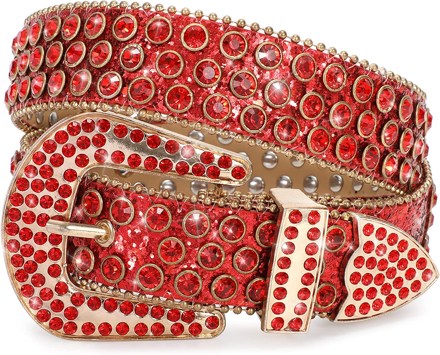 XZQTIVE Men Women Rhinestone belt Western Cowgirl Cowboy Vintage