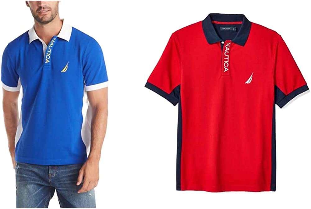  Nautica Men's Short Sleeve Knit Pique Polo Golf Shirt (Large,  Persian Red) : Clothing, Shoes & Jewelry