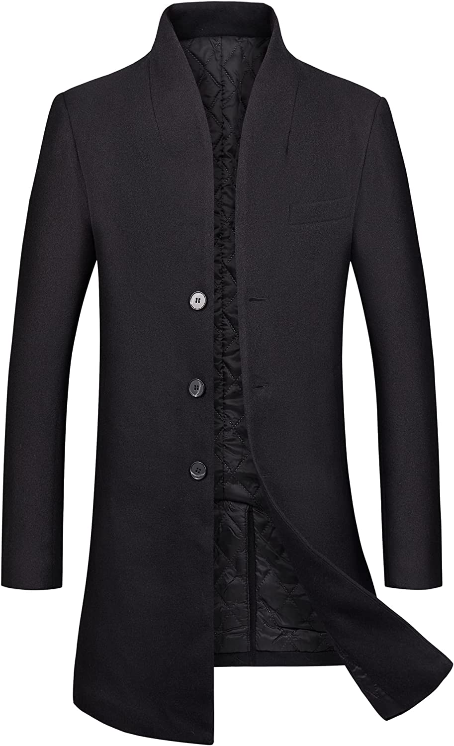 WULFUL Men's Slim Fit Winter Wool Coat Long Trench Coat Business Jacket… :  : Clothing, Shoes & Accessories