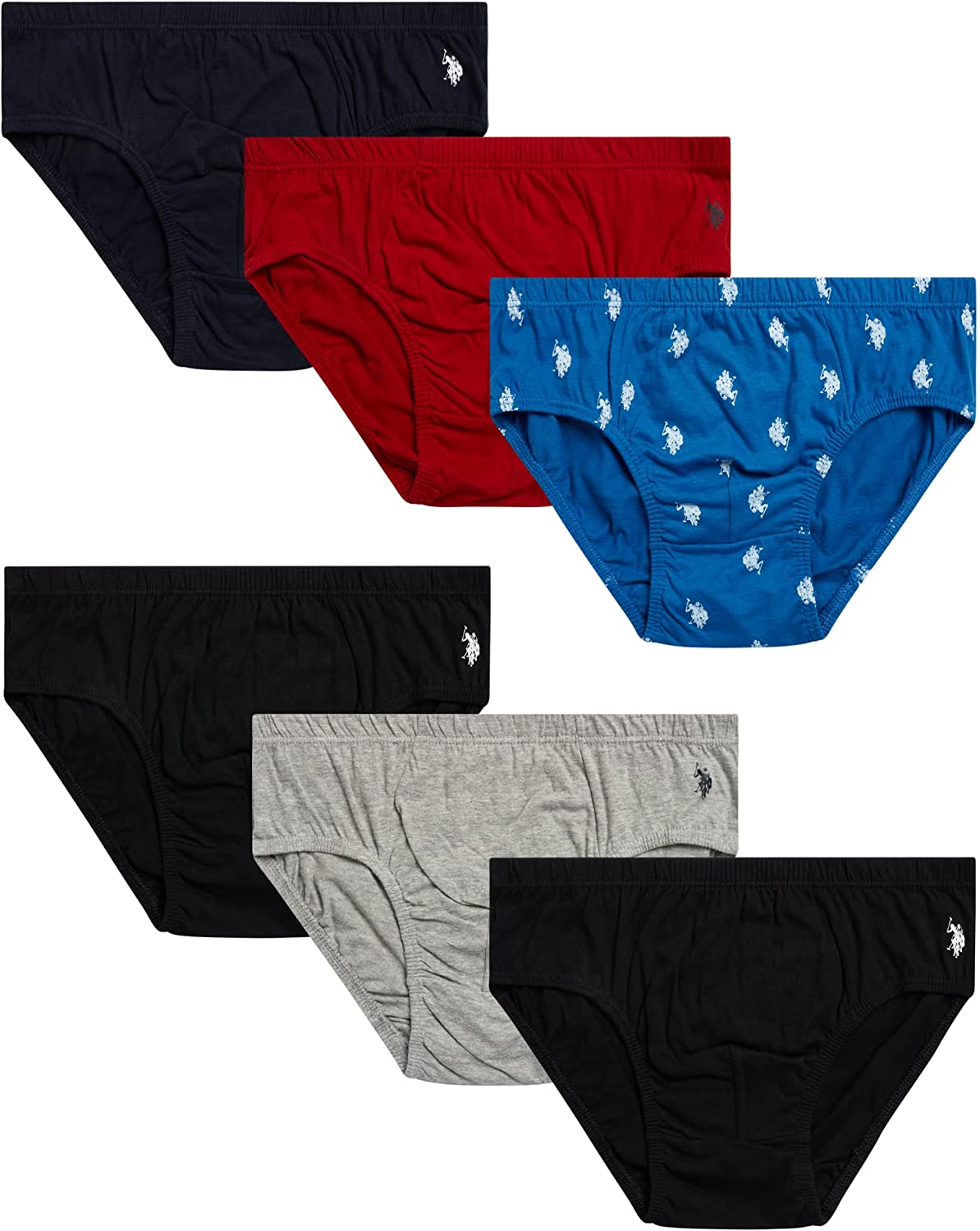 U.S. Polo Assn. Men's Underwear – Low Rise Briefs with Contour Pouch (6  Pack)
