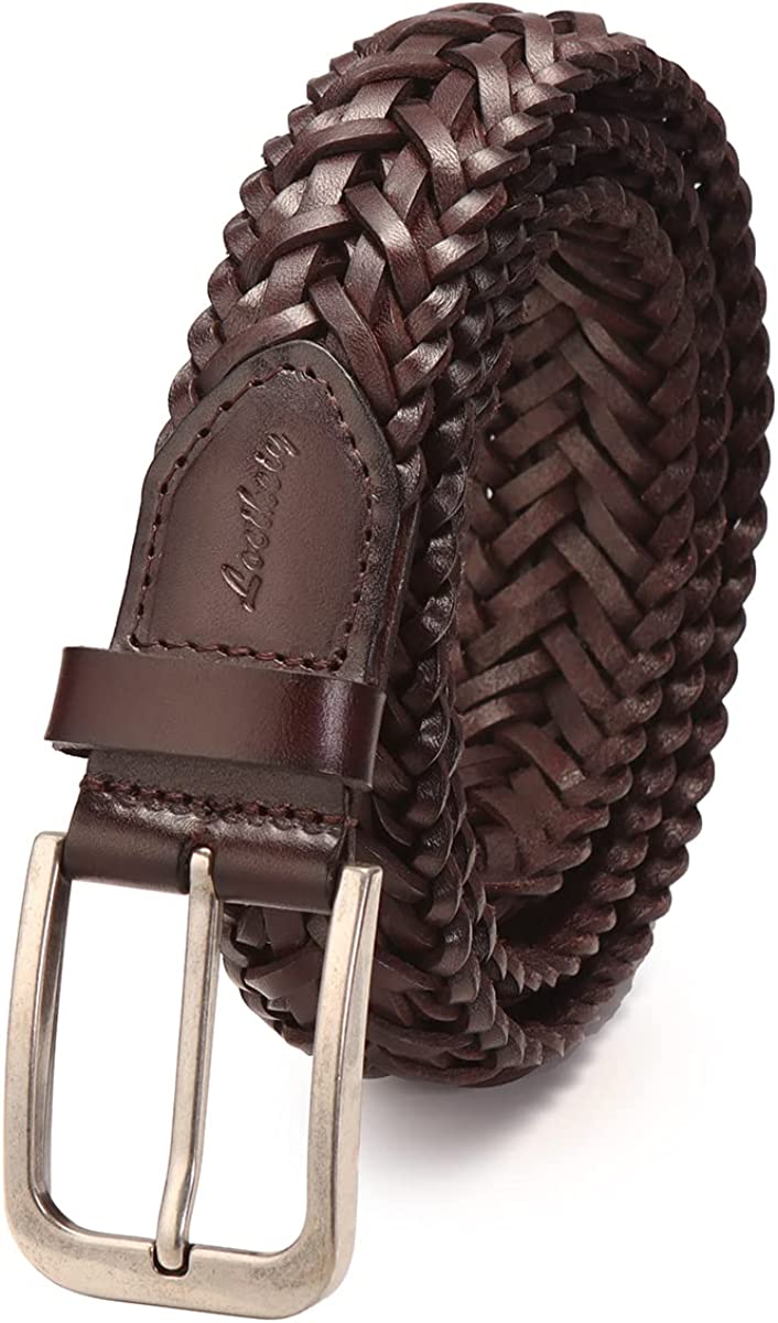 Locikeiy Men's Braided Belt Genuine Leather Braided Belt for Men Woven Belt  Casu