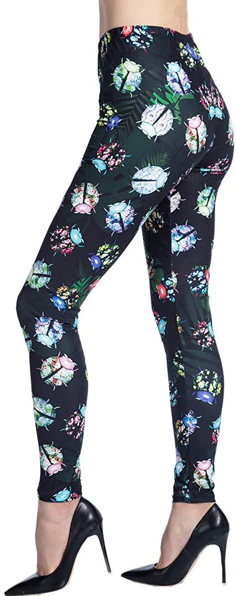 Ndoobiy Women s Printed Leggings Full Length Regular Size Workout Legging Pants eBay