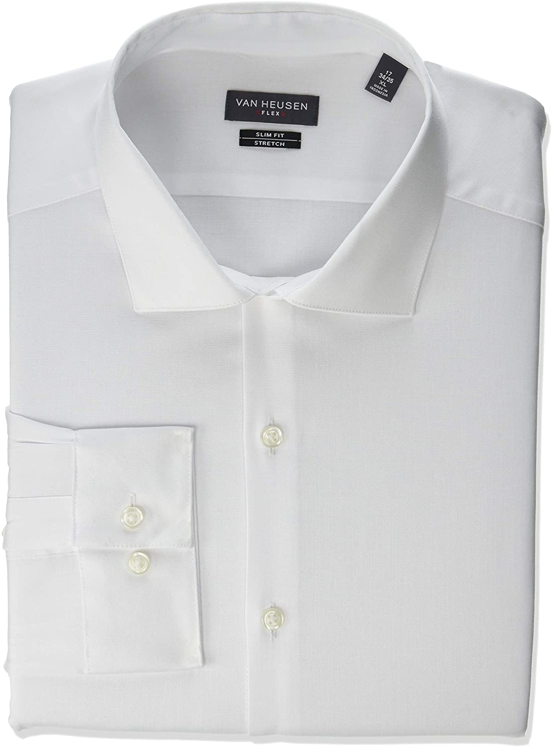 NEW REPORT COLLECTION  STRETCH COLLAR EASY CARE DRESS SHIRT WHITE  16.5 34/35 