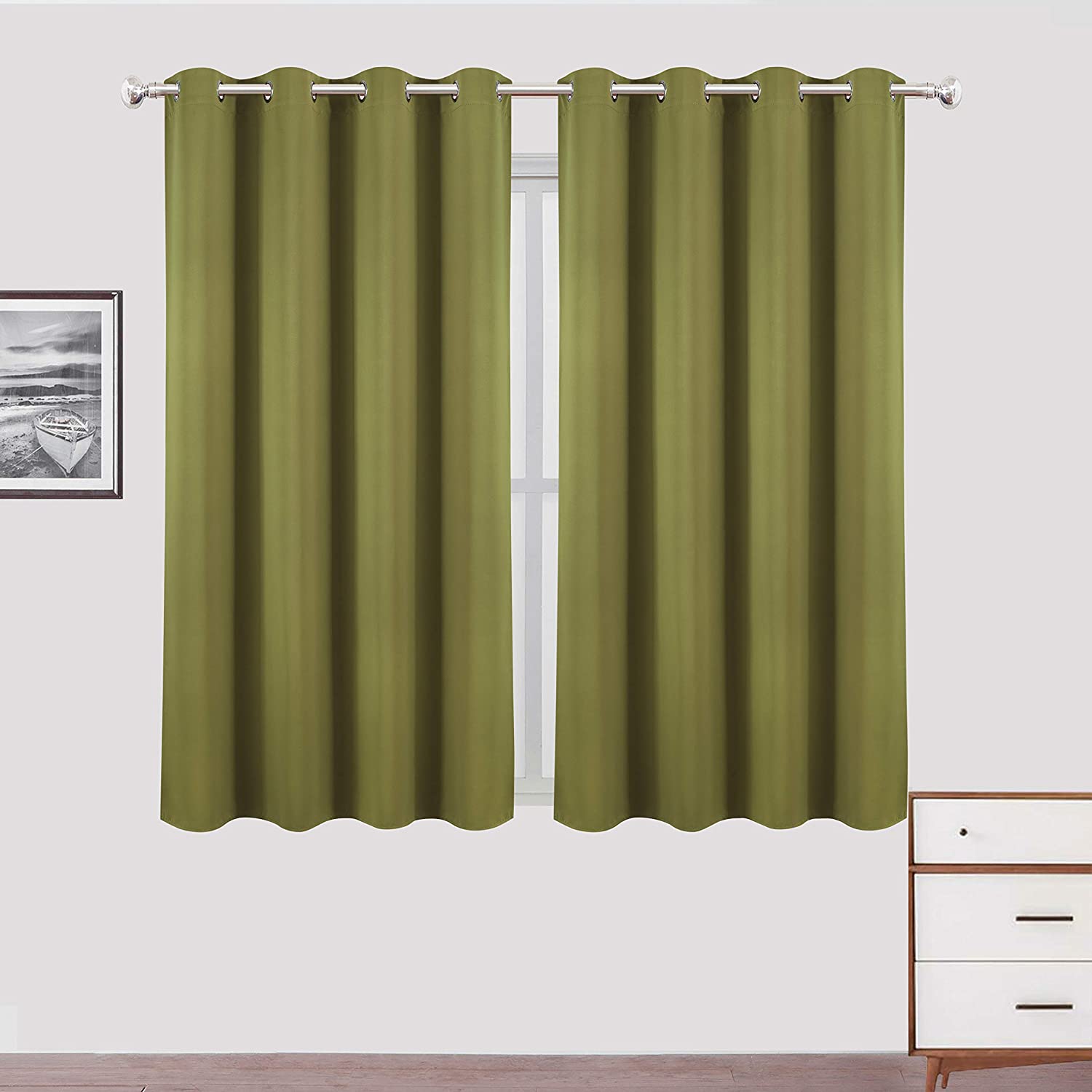 LEMOMO Red Thermal Blackout Curtains/38 x 54 Inch/Set of 2 Panels