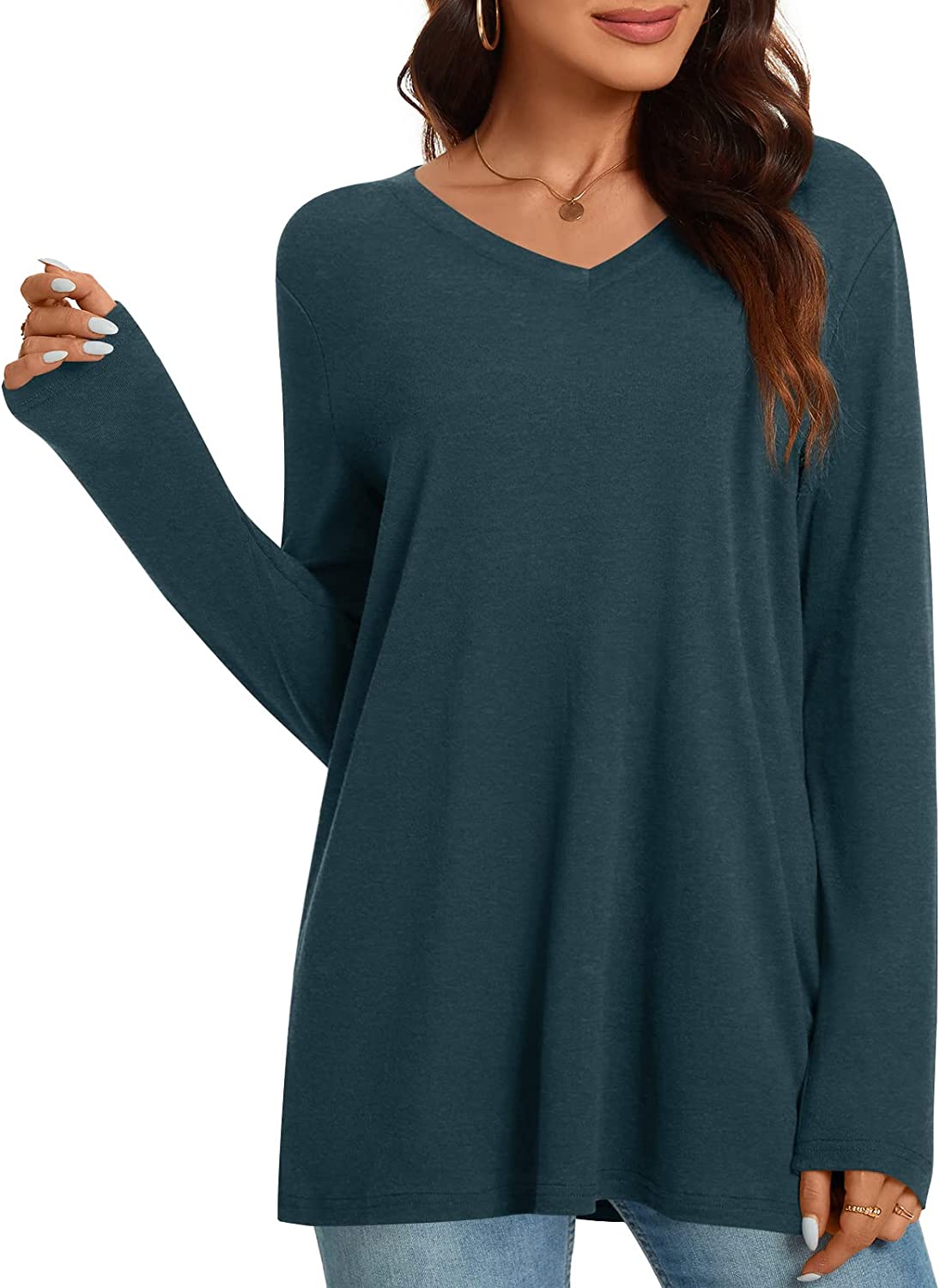 Womens Tunic Tops for Leggings Long Sleeve Shirts Casual Fall