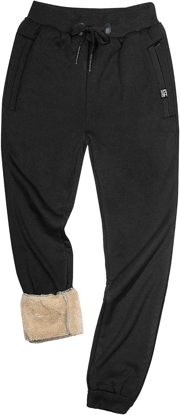 Gihuo Men's Sherpa Lined Athletic Sweatpants Winter Warm Track