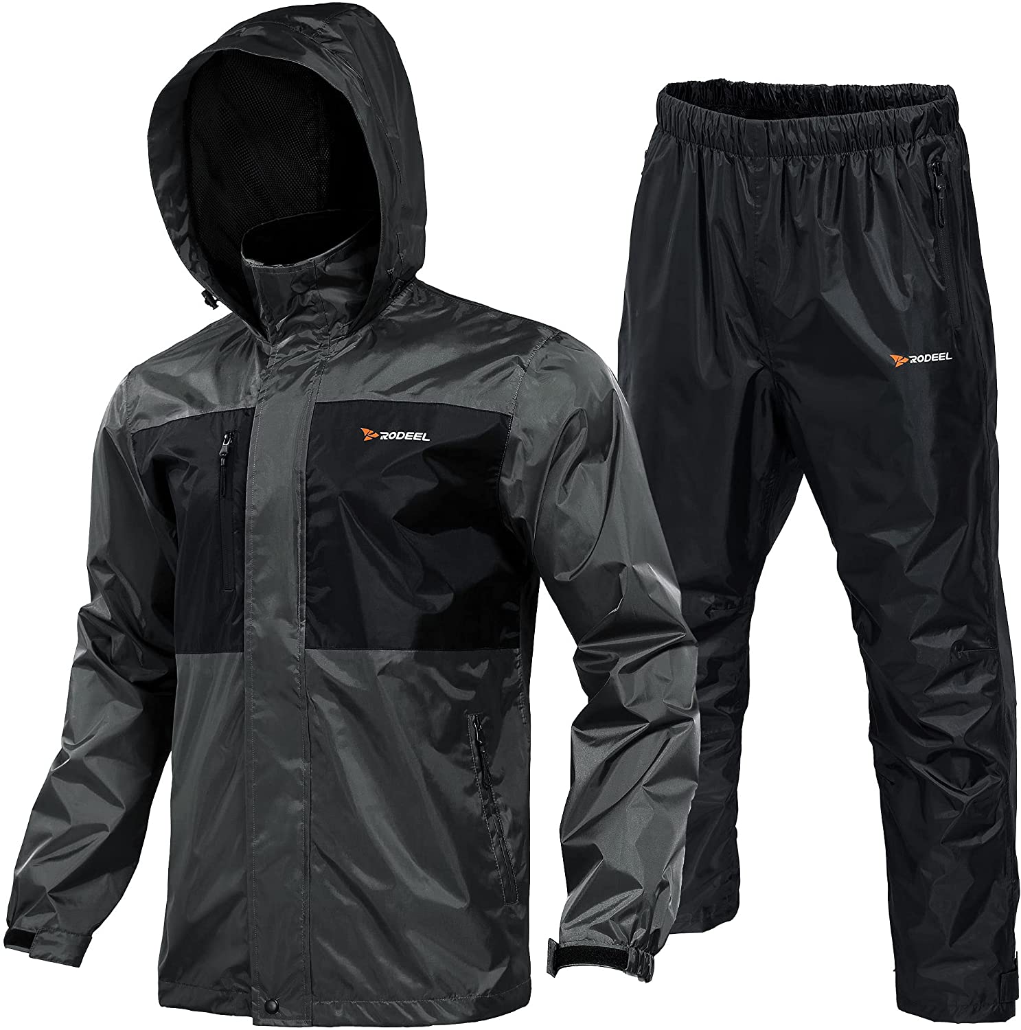 Rodeel Waterproof Fishing Rain Suit for Men (Rain gear Jacket & Trouser  Suit)