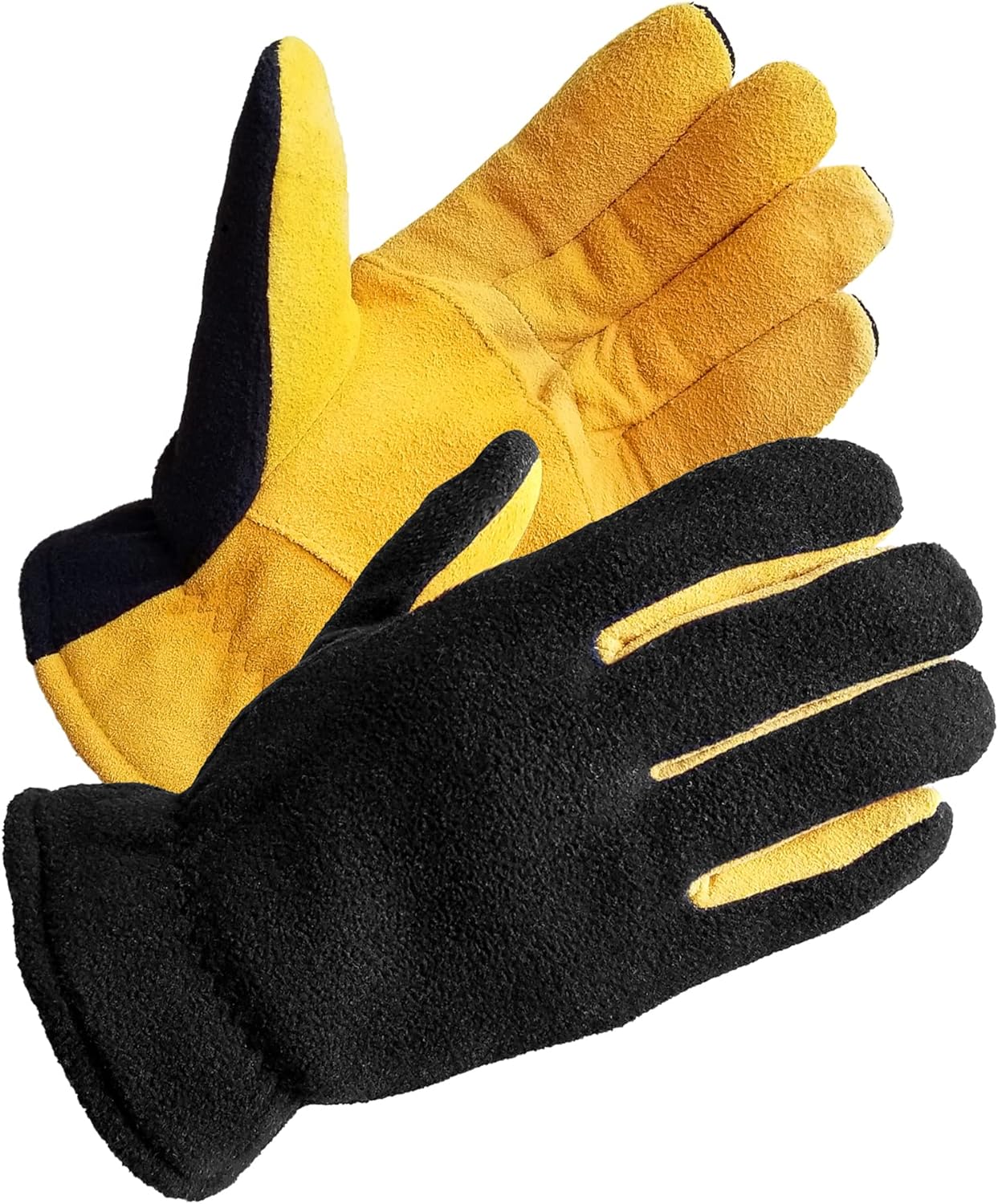 SKYDEER Men's Winter Snow Gloves with Soft Premium Genuine Deerskin Suede Leathe