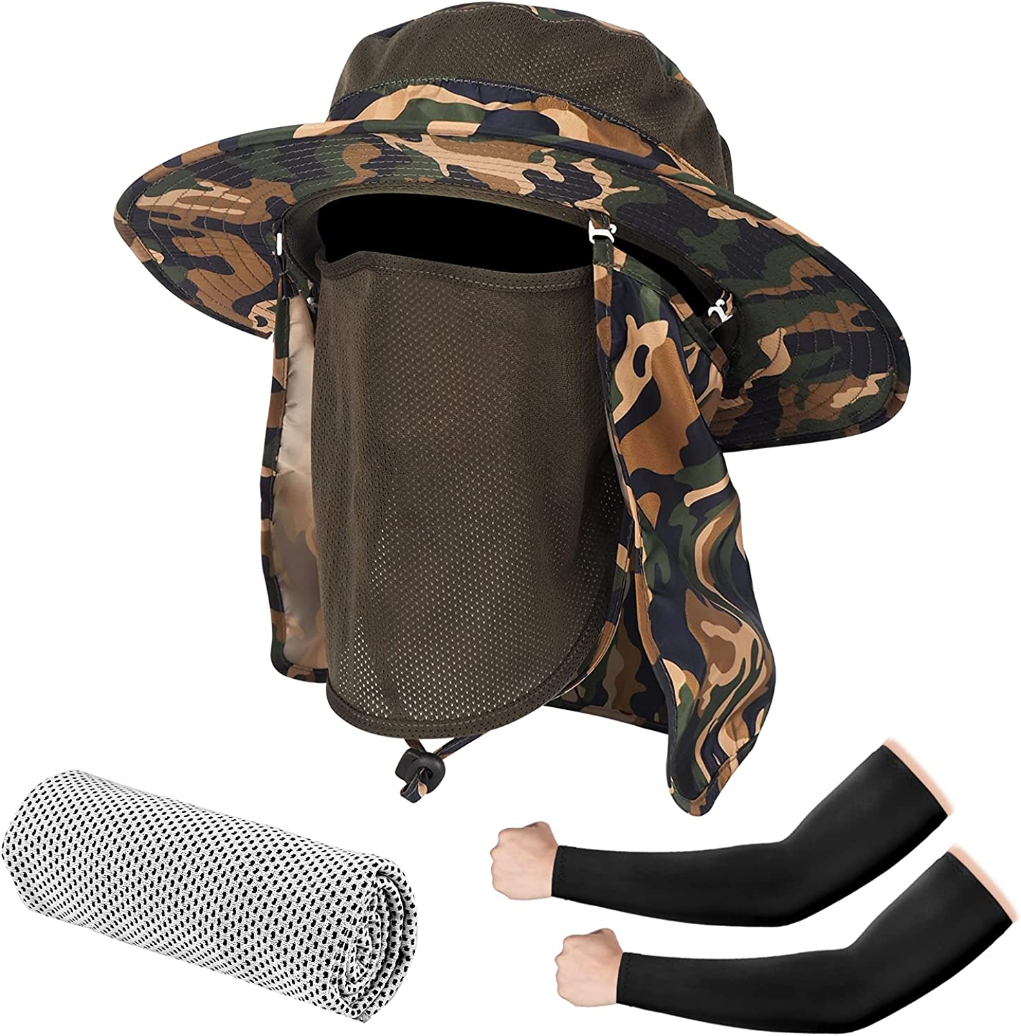 Seektop Fishing Hat with Neck Flap for Men/Women, Waterproof Wide Brim Hat  UV Pr