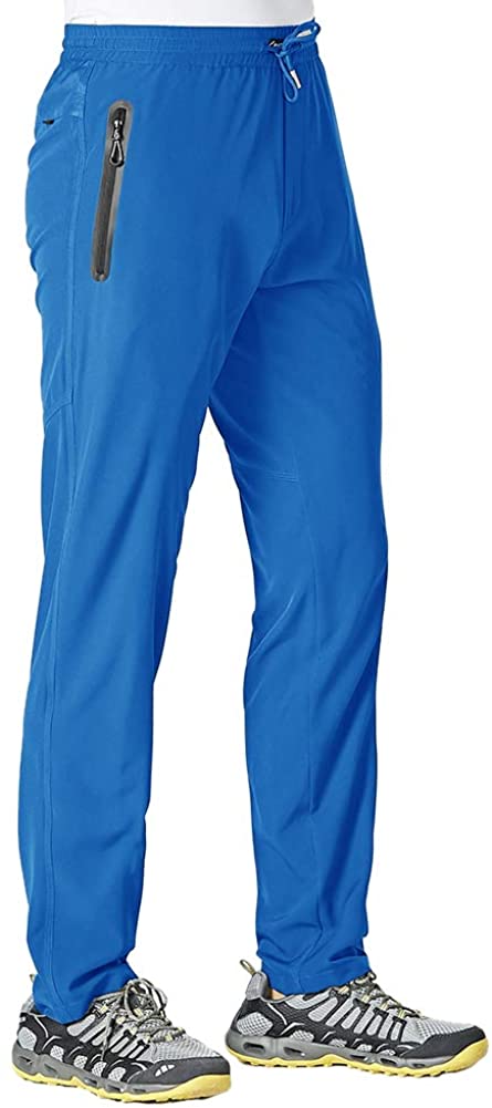 YSENTO Mens Quick Dry Lightweight Breathable Hiking Running Pants with Zipper Pockets