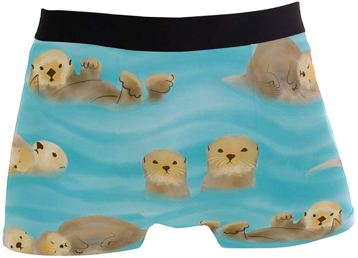 ZZKKO Shark Otter Frog Mens Boxer Briefs Underwear Breathable