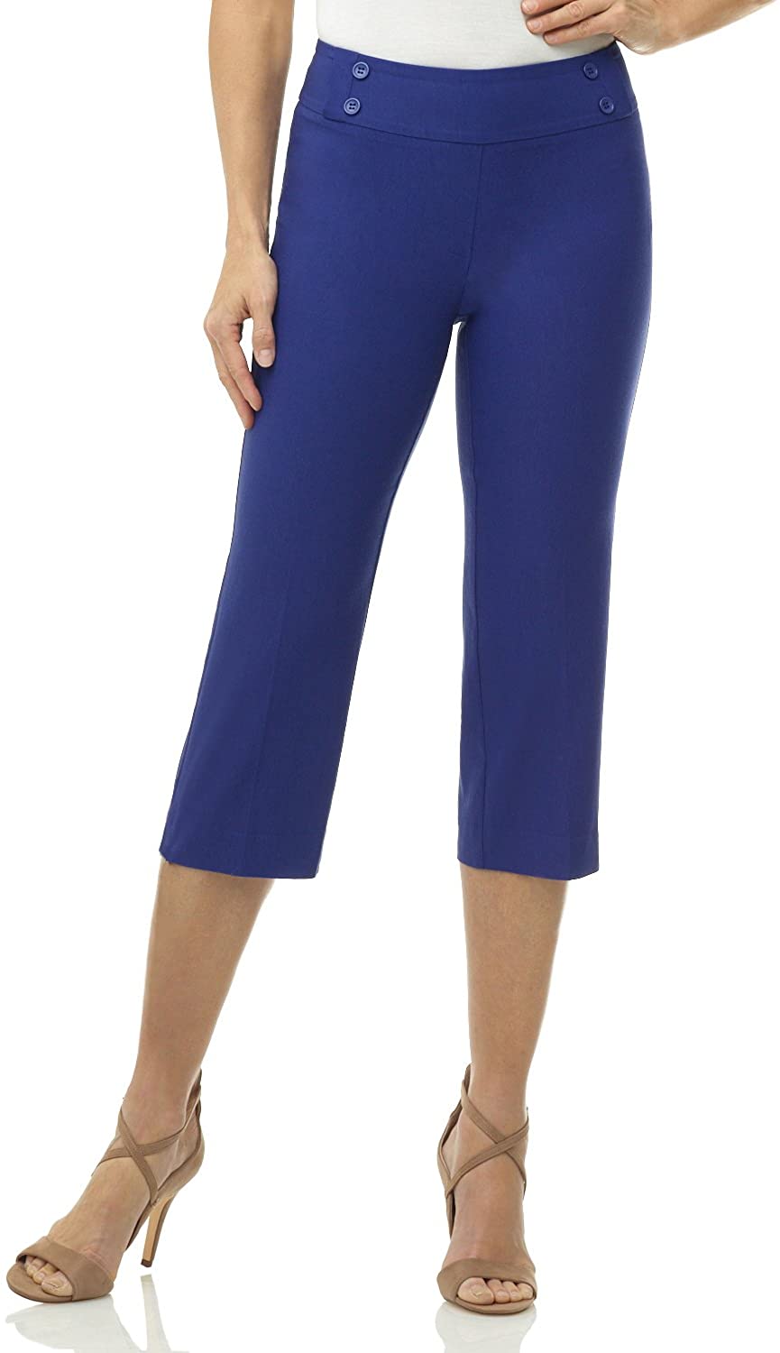 Women's Capri Pants - Rekucci Women's Ease into Comfort Capri with Button  Detail 