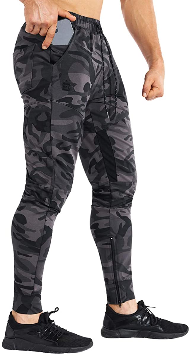 BROKIG Mens Cargo Workout Joggers Pants Tapered Gym Athletic Tactical Slim  Sweatpants Men with Pockets