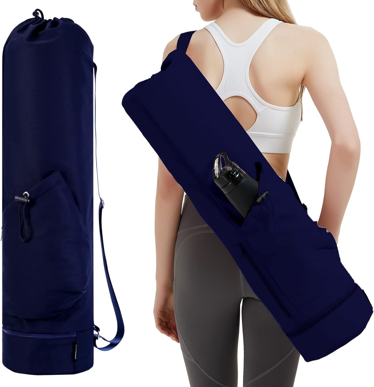 sportsnew Yoga Mat Bag with Water Bottle Pocket and Bottom Wet Pocket,  Exercise