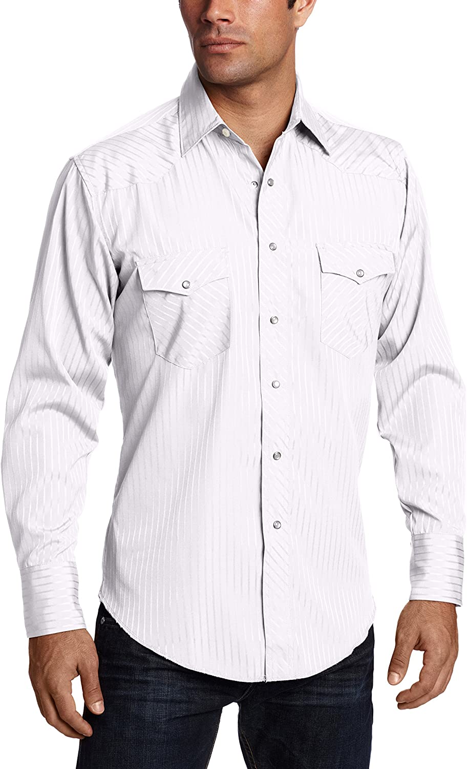 wrangler white pearl snap shirt