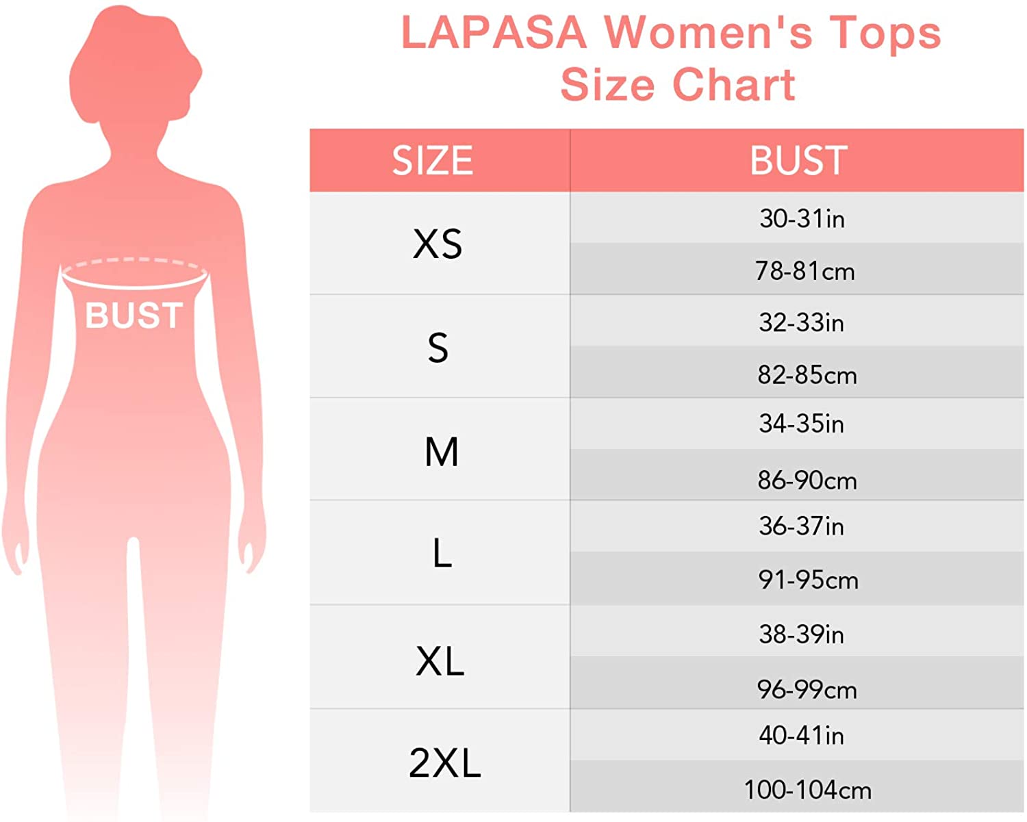 Lapasa Size Chart