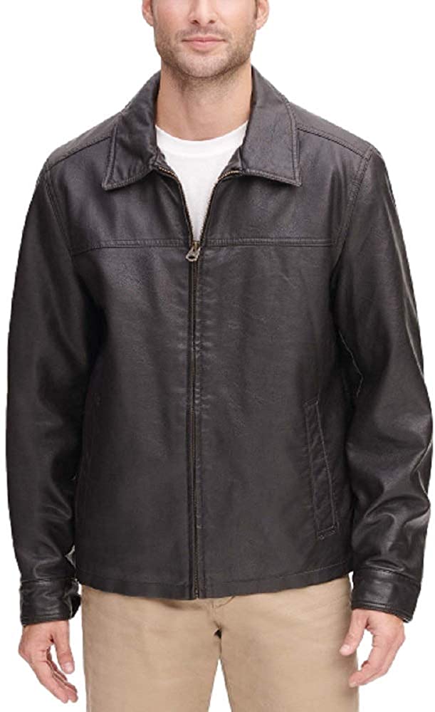 dockers brown leather jacket