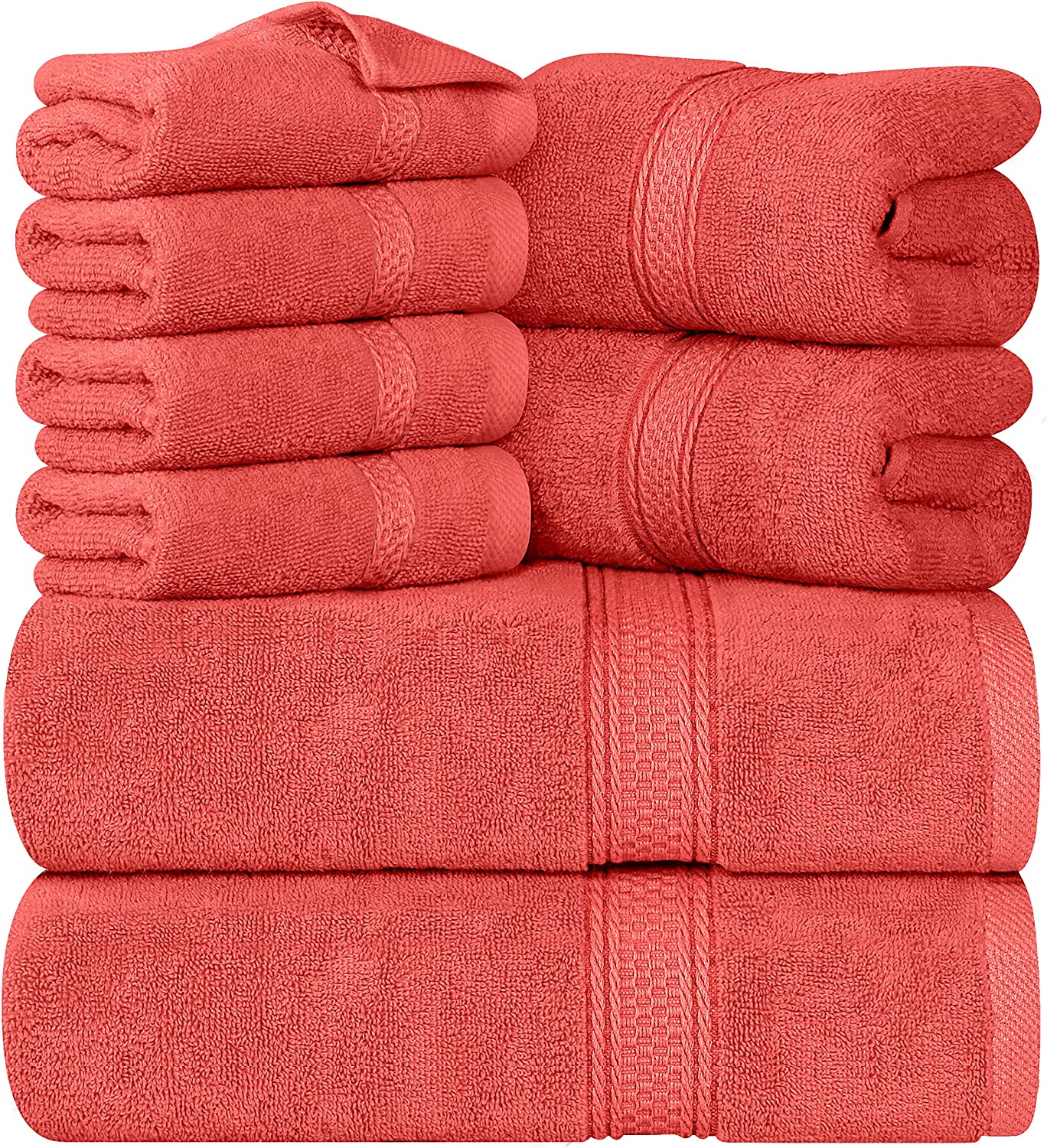 Utopia Towels 8-Piece Premium Towel Set, 2 Bath Towels, 2 Hand Towels, and  4