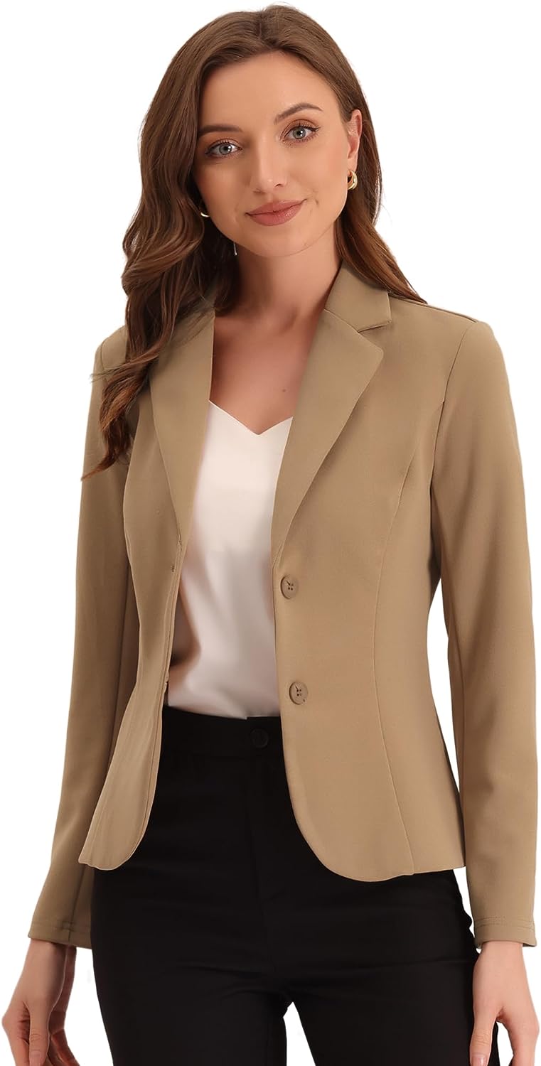 Allegra K Women's Work Office Lapel Collar Stretch Jacket Suit Blazer :  : Clothing, Shoes & Accessories