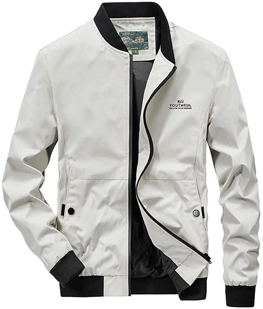 Cathalem Jackets for Men Men's Lightweight Softshell Coat Sportwear Zipper  Windbreaker Flight Bomber Jacket 25za at  Men's Clothing store