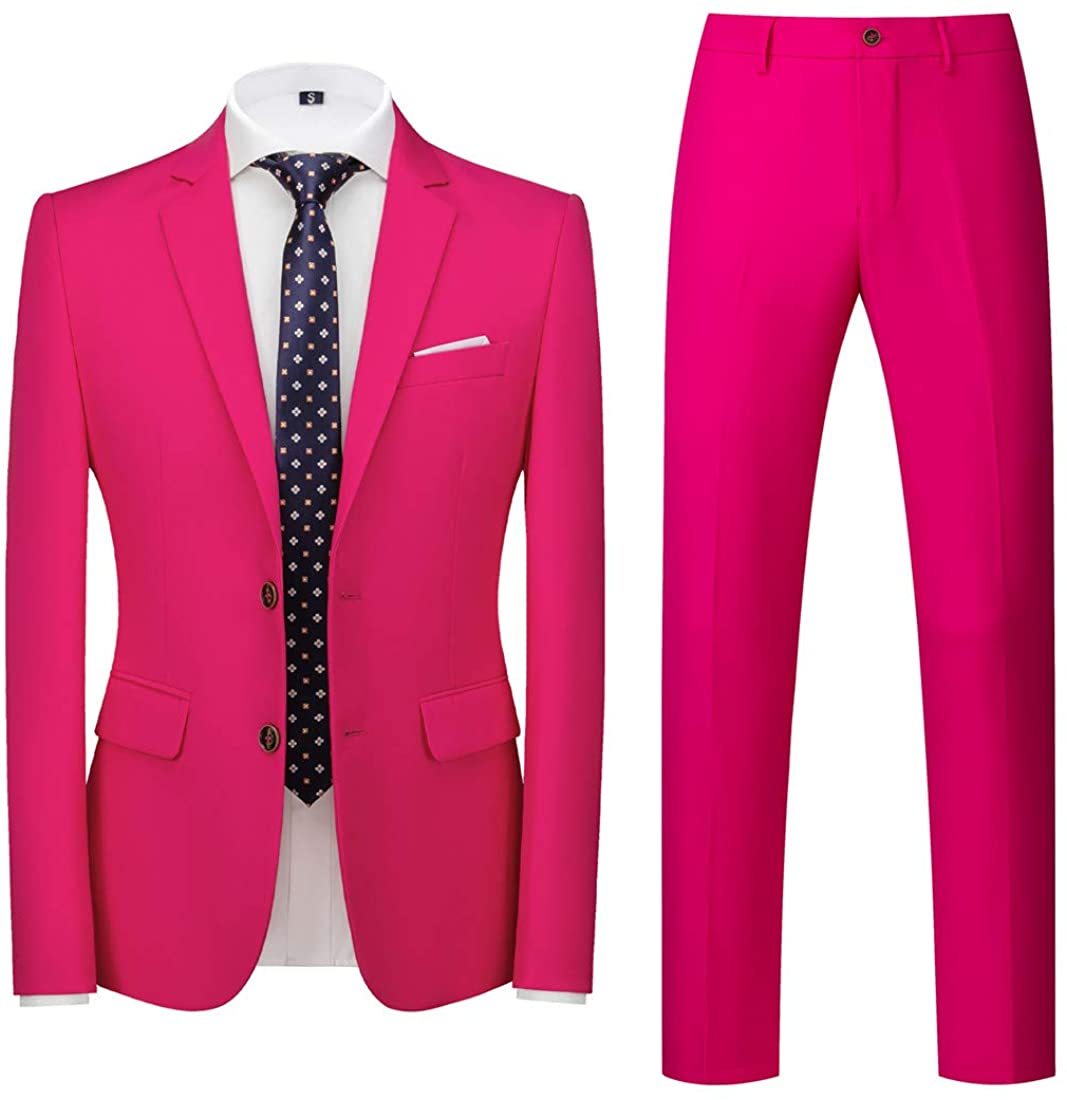 MOGU Mens 2 Piece Suit Slim Fit Shawl Lapel Tuxedo for Daily Business Wedding Party Suit Jacket + Pants