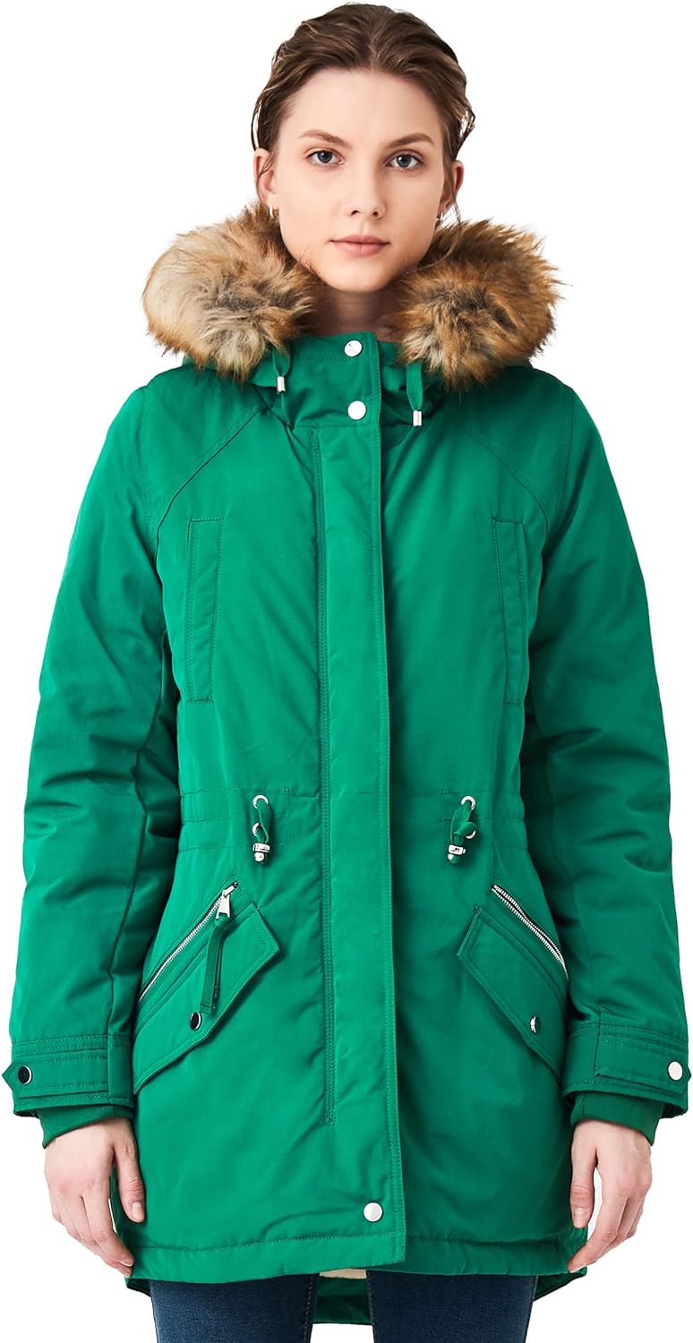 ROYAL MATRIX Women's Winter Coats Fleece Lined Parka Jacket Hooded