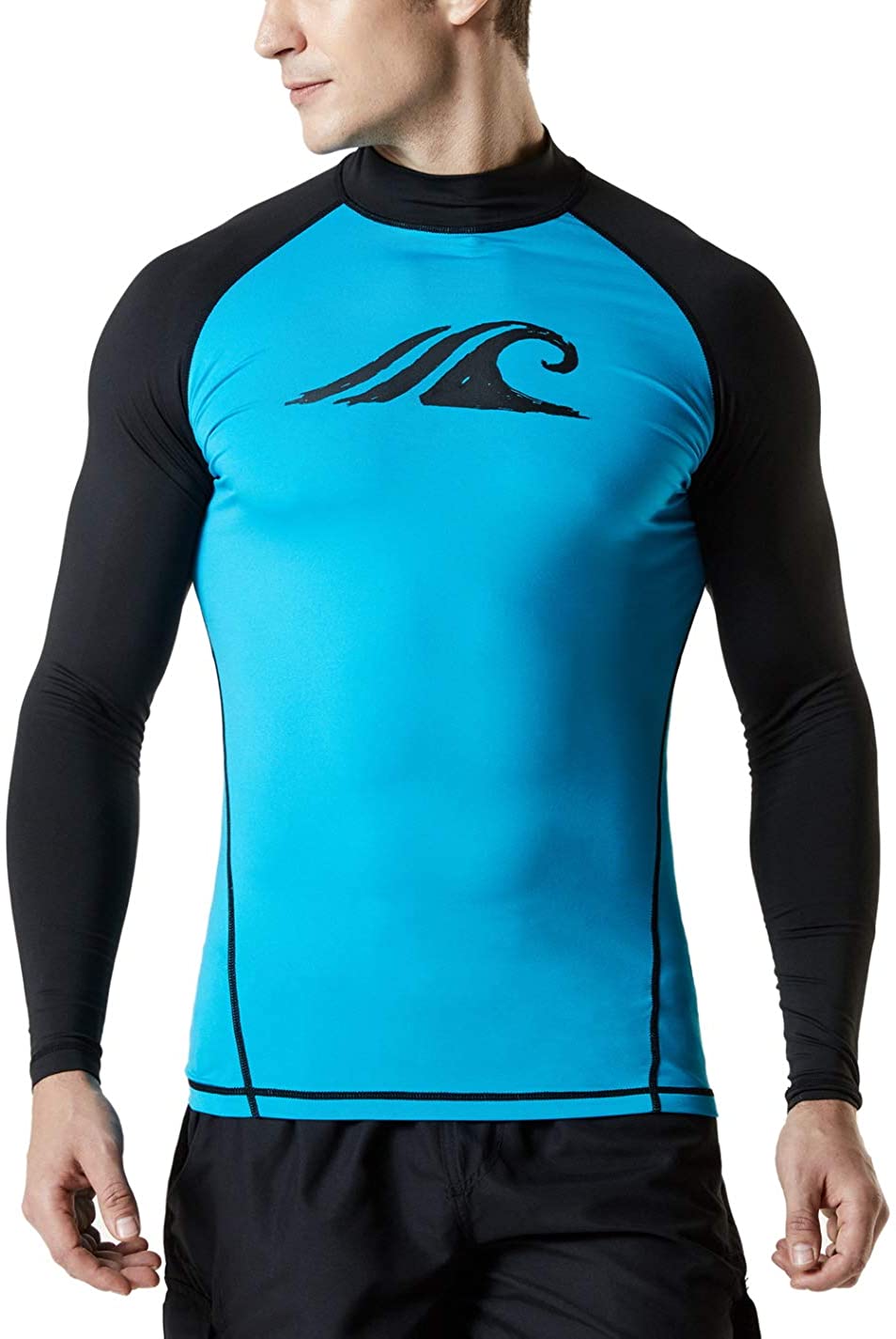 Long Sleeve Rash Guard Water Surf Swimming Shirts TSLA Men's UPF 50 UV/SPF Quick Dry Swim Shirt 