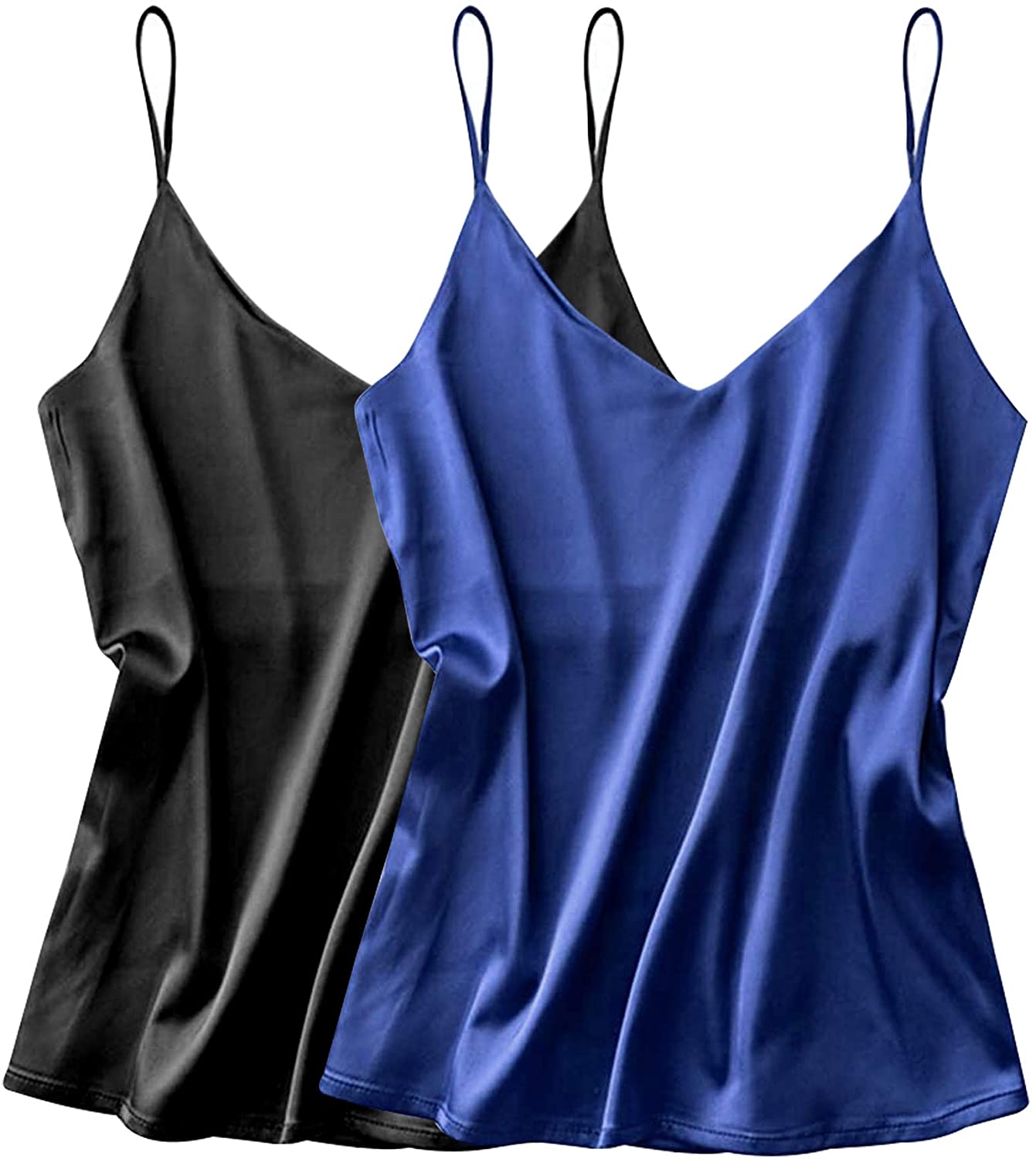 Ekouaer Womens Camisole Silk Satin Tank Tops V Neck Casual Cami Sleeveless  Blouses Summer Basic Tank Shirt : : Clothing, Shoes & Accessories