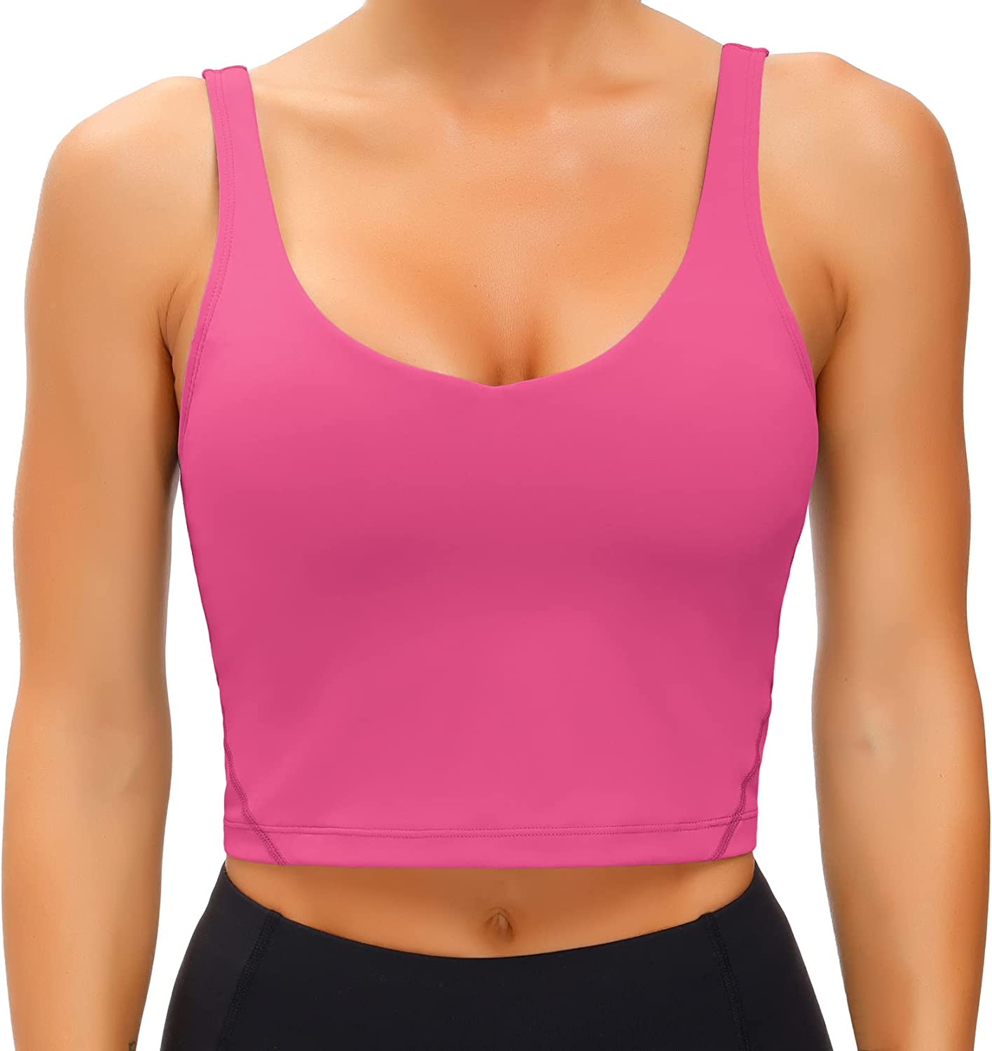 Wjustforu Women Sports Bra Yoga Tank Longline Padded Workout Crop Tank Top  Fitness Workout Running Top : : Clothing, Shoes & Accessories