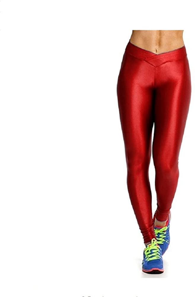 Hupplle Fashion Neon Stretch Skinny Shiny Spandex Leggings Pants, Dark  Green, Small : : Clothing, Shoes & Accessories