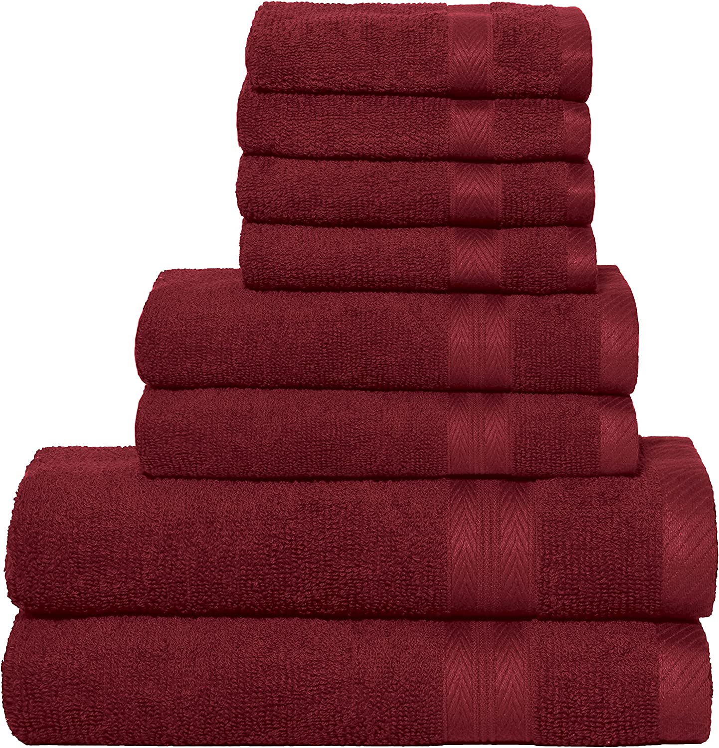 BOUTIQUO 8 Piece Towel Set 100% Ring Spun Cotton, 2 Bath Towels 27X54, 2  Hand To