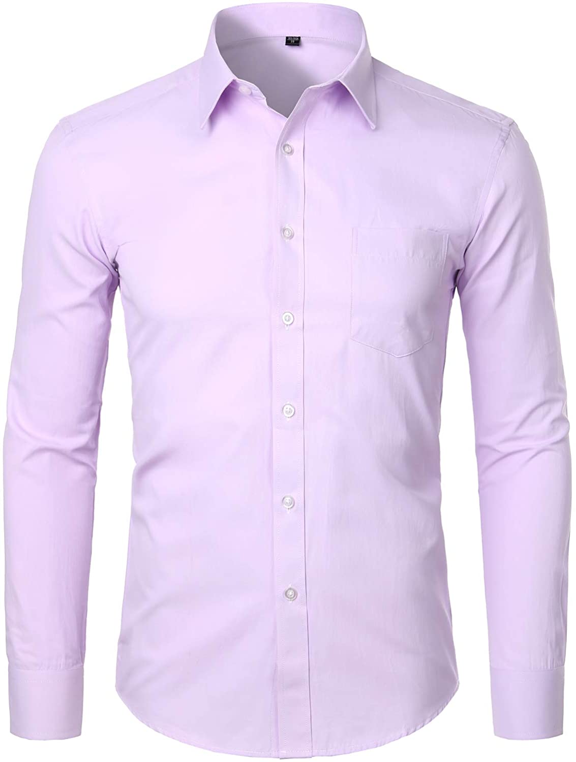  ZEROYAA Men's Long Sleeve Dress Shirt Solid Slim Fit