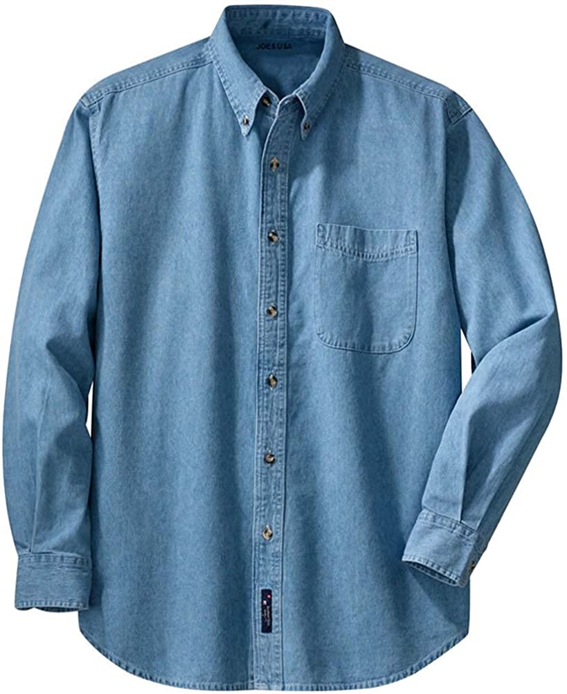 Joe&#039;s USA Long Sleeve Denim Shirts Sizes XS-6XL |