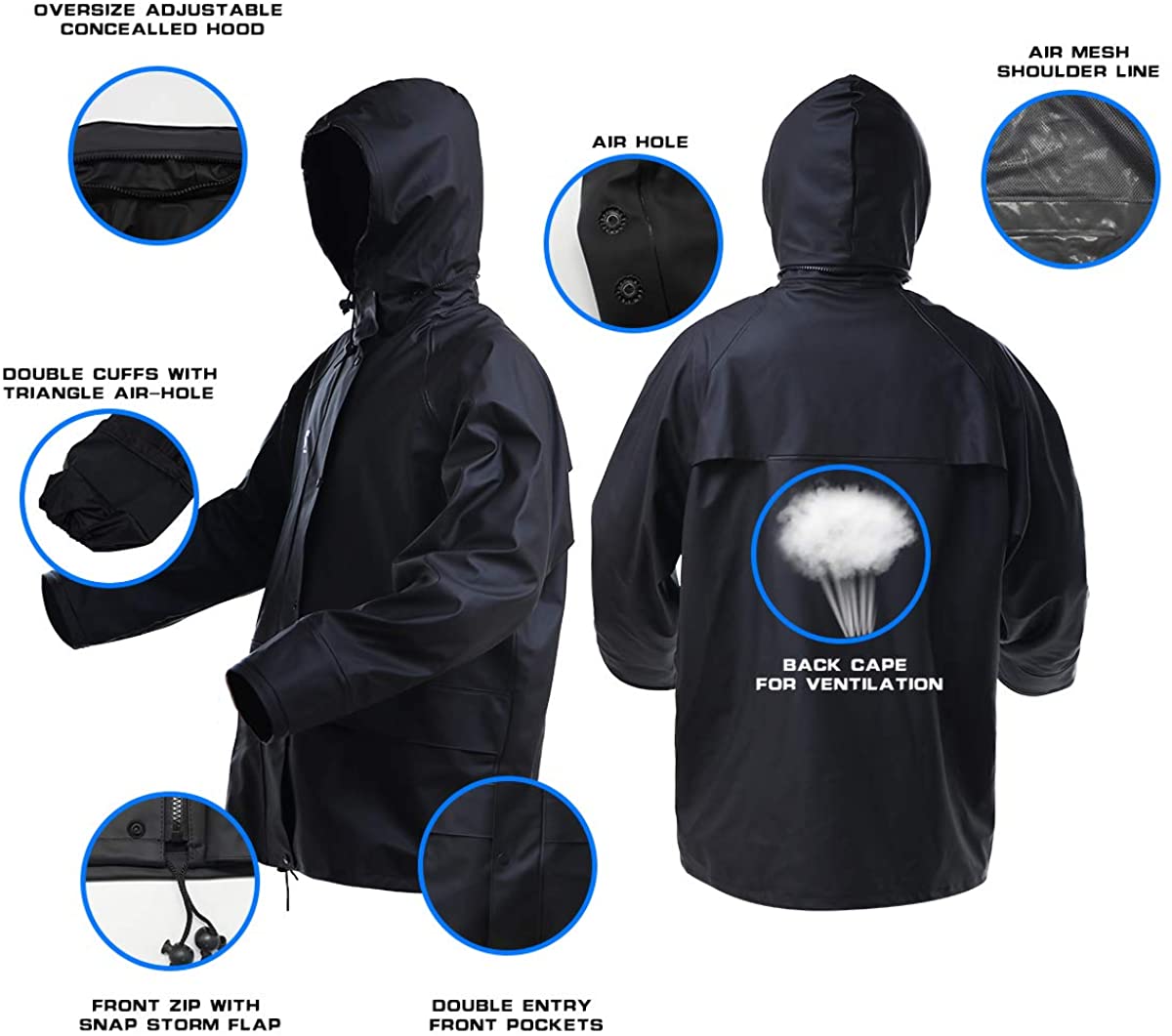Rain Suits for Men Women Waterproof Heavy Duty Raincoat Fishing Rain ...