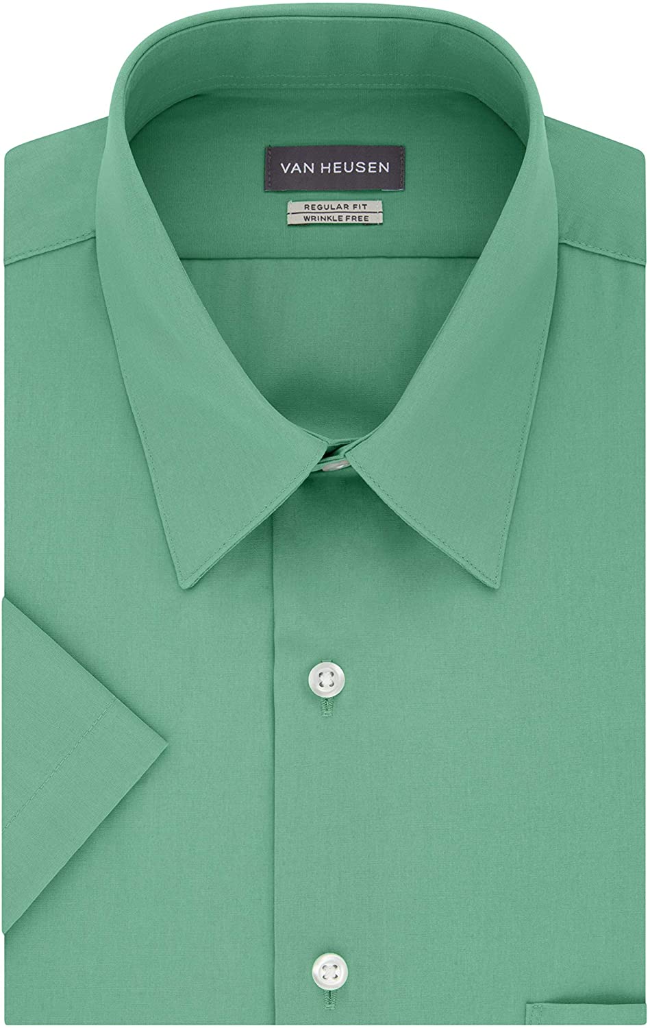 Van Heusen Men's Short Sleeve Dress Shirt Regular Fit Poplin Solid | eBay
