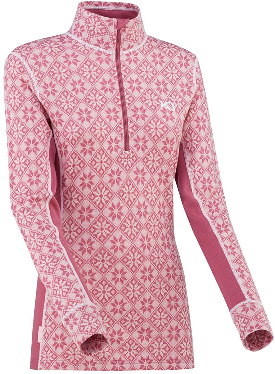 Kari Traa Women's Rose Base Layer Top Half Zip 100% Merino Wool Thermal Shirt 
