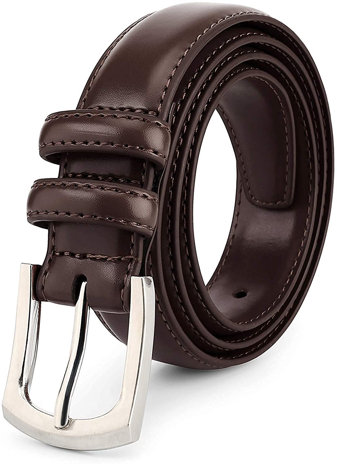 Men's Dress Belt 'ALL GENUINE LEATHER' Stitching 30mm Regular Big and ...