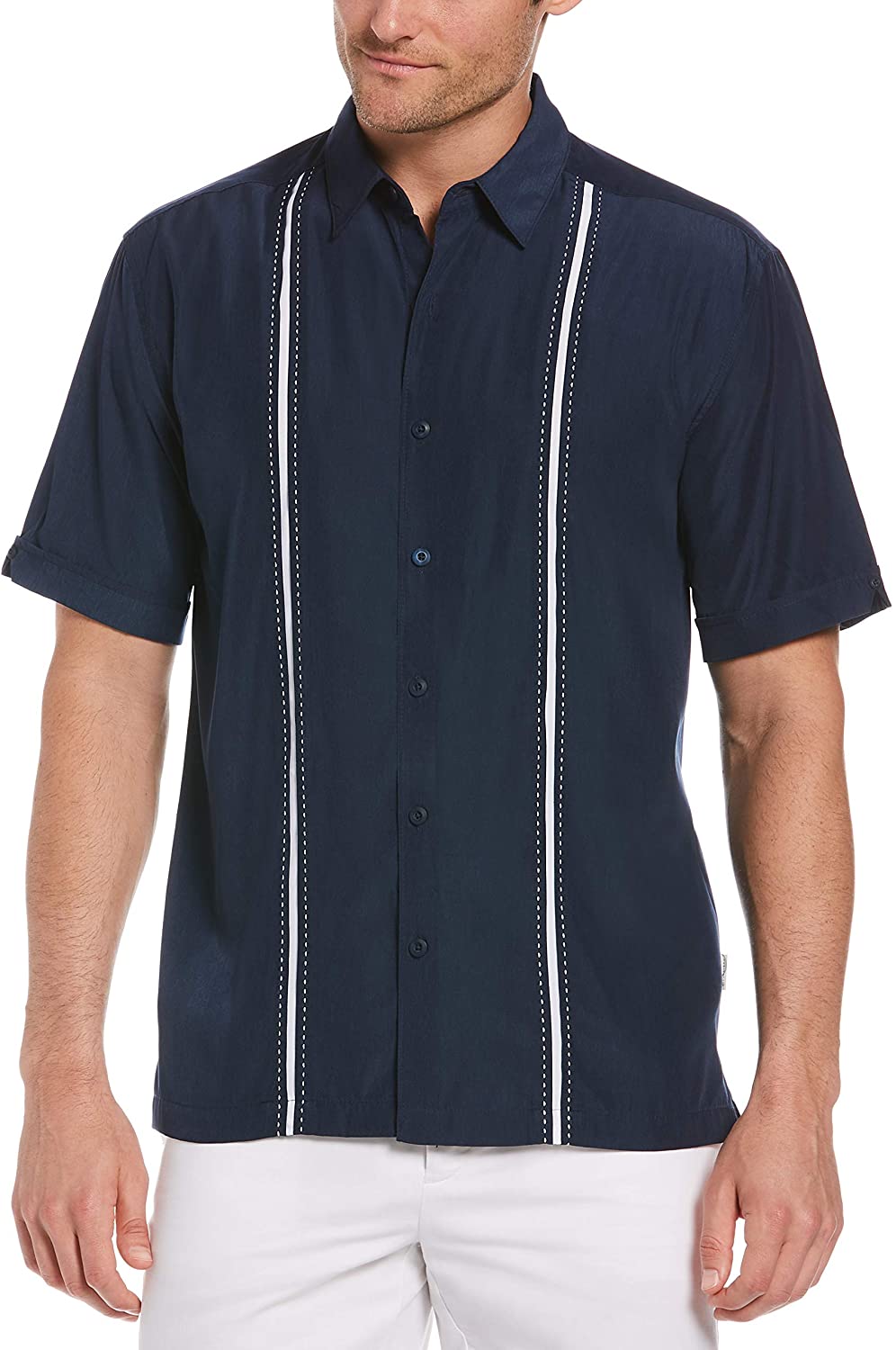 reckless Someday pie Cubavera Men&#039;s Short Sleeve Insert Panels with Pick Stitch Shirt | eBay