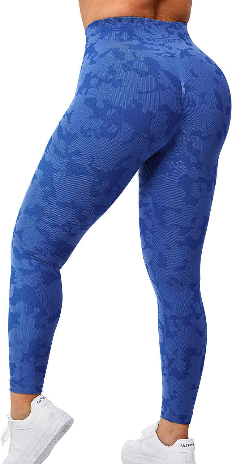 YEOREO Womens Scrunch Gym Leggings High Waist Bums Lifting TIK Tok Workout  Fitness Sports Tie Dye Leggings Dark Blue XS : : Fashion