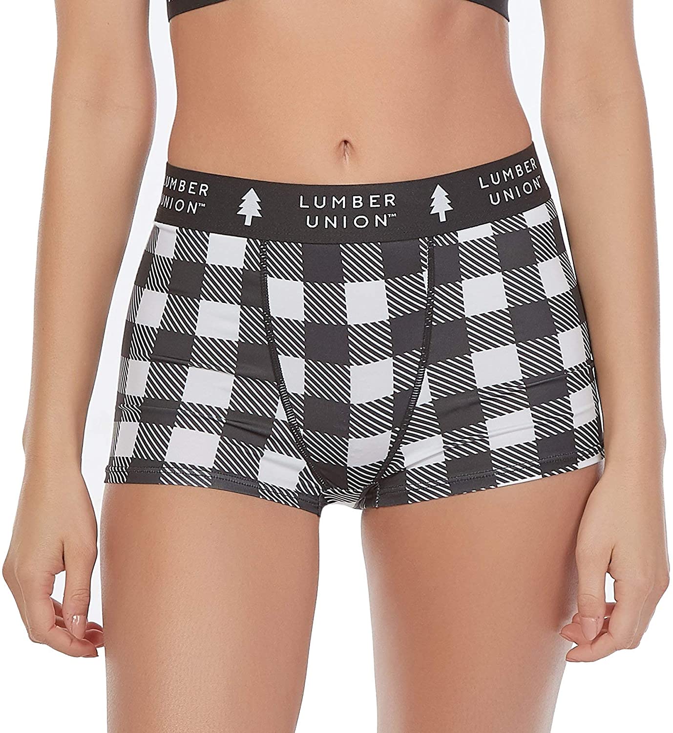 LumberUnion Women's Soft Spandex High Waisted Boyshort Graphic