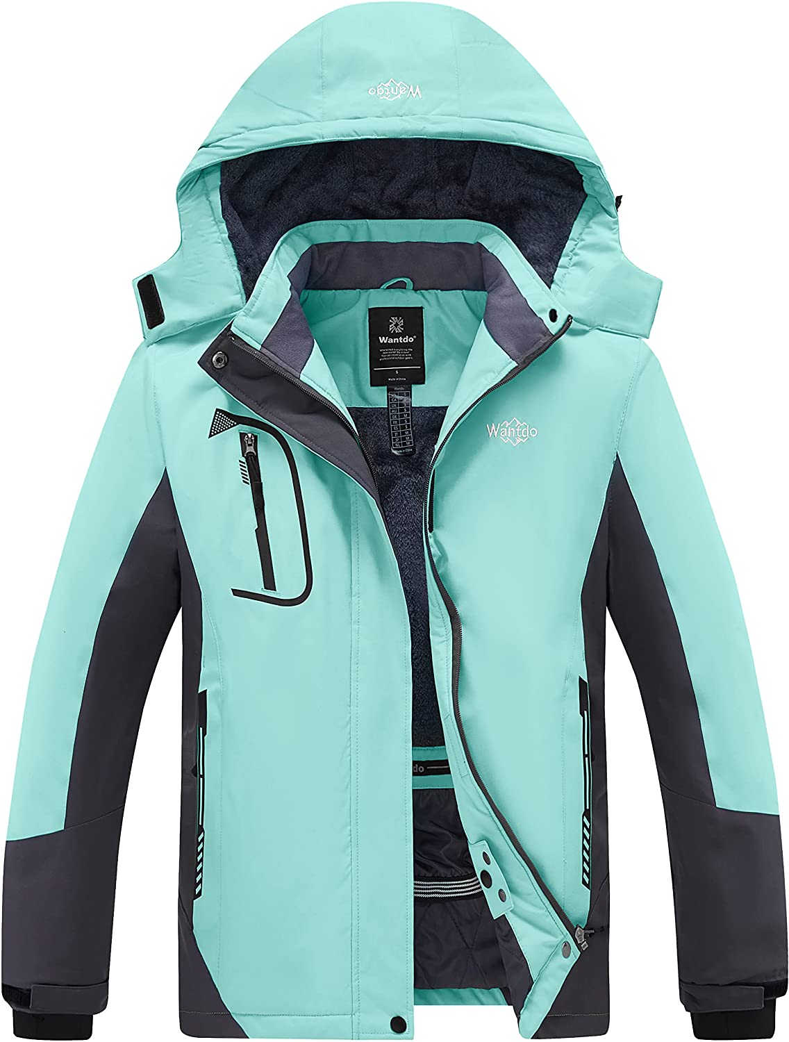 Details about   Wantdo Women's Mountain Waterproof Ski Jacket Windproof Rain Jacket Winter Warm 