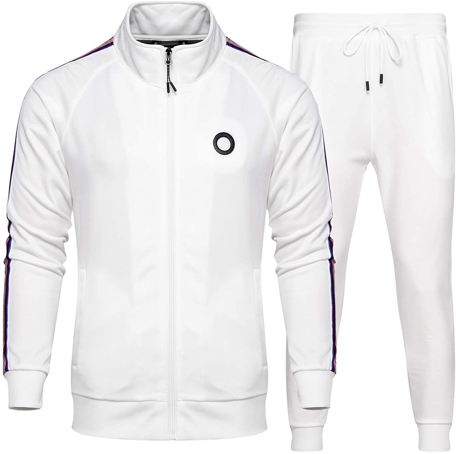 INVACHI Men's Casual 2 Pieces Athletic Full Zip Sports Sets Jacket & Pants Active Fitness Sweat Tracksuit Set 