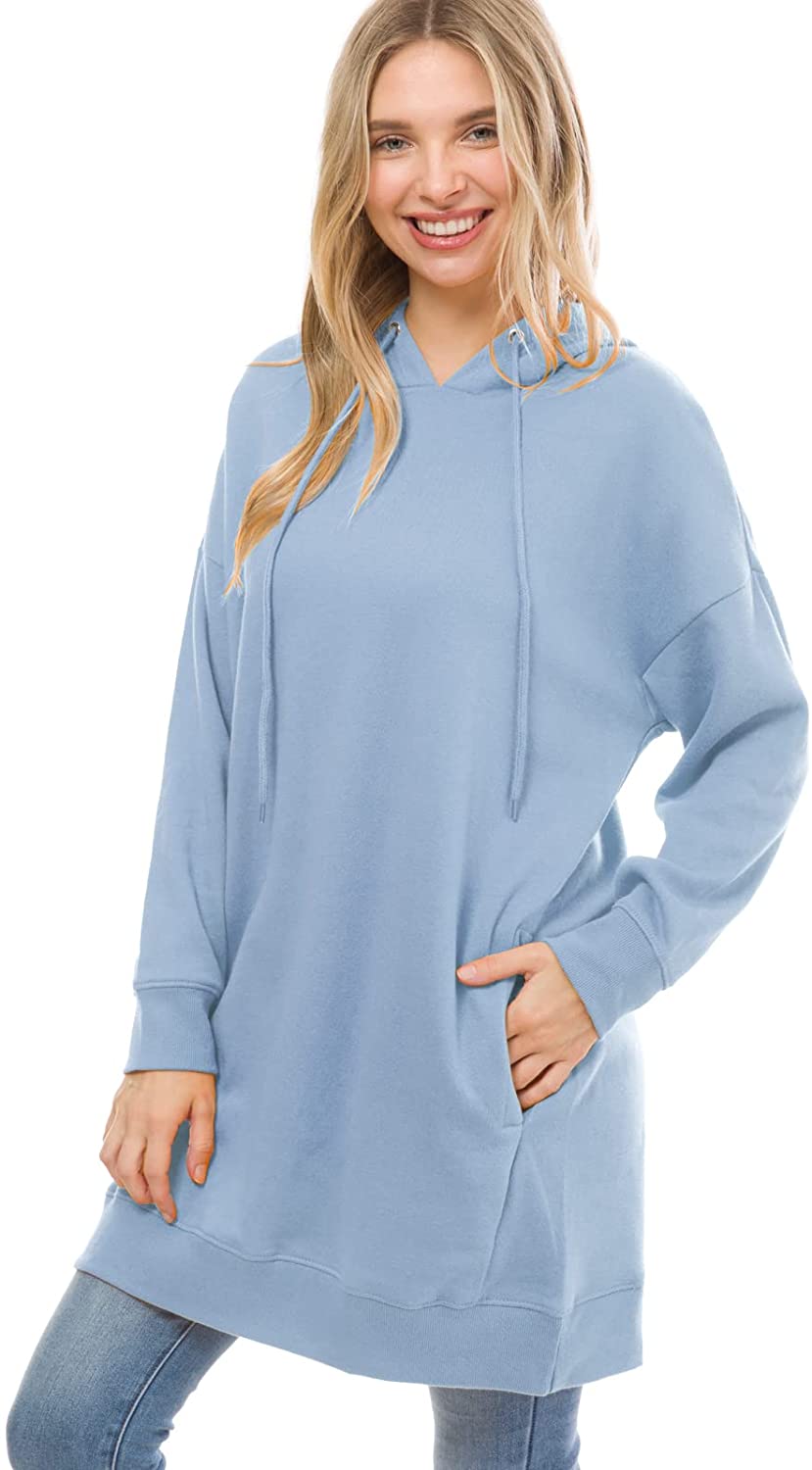 MixMatchy Women's Casual Oversized Loose Fit Long Sleeve Zip Up
