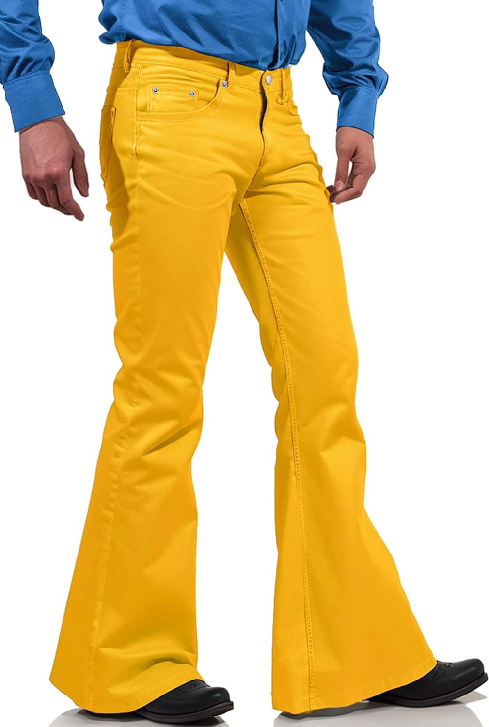 70s Carnival Disco Trousers Men's 70s Bell Trousers Vintage Chinos Trousers  Flared Trousers 60s Bell Bottom Trousers Outfits Flared Trousers for Men  Retro Flared Trousers, A light blue, S : : Fashion
