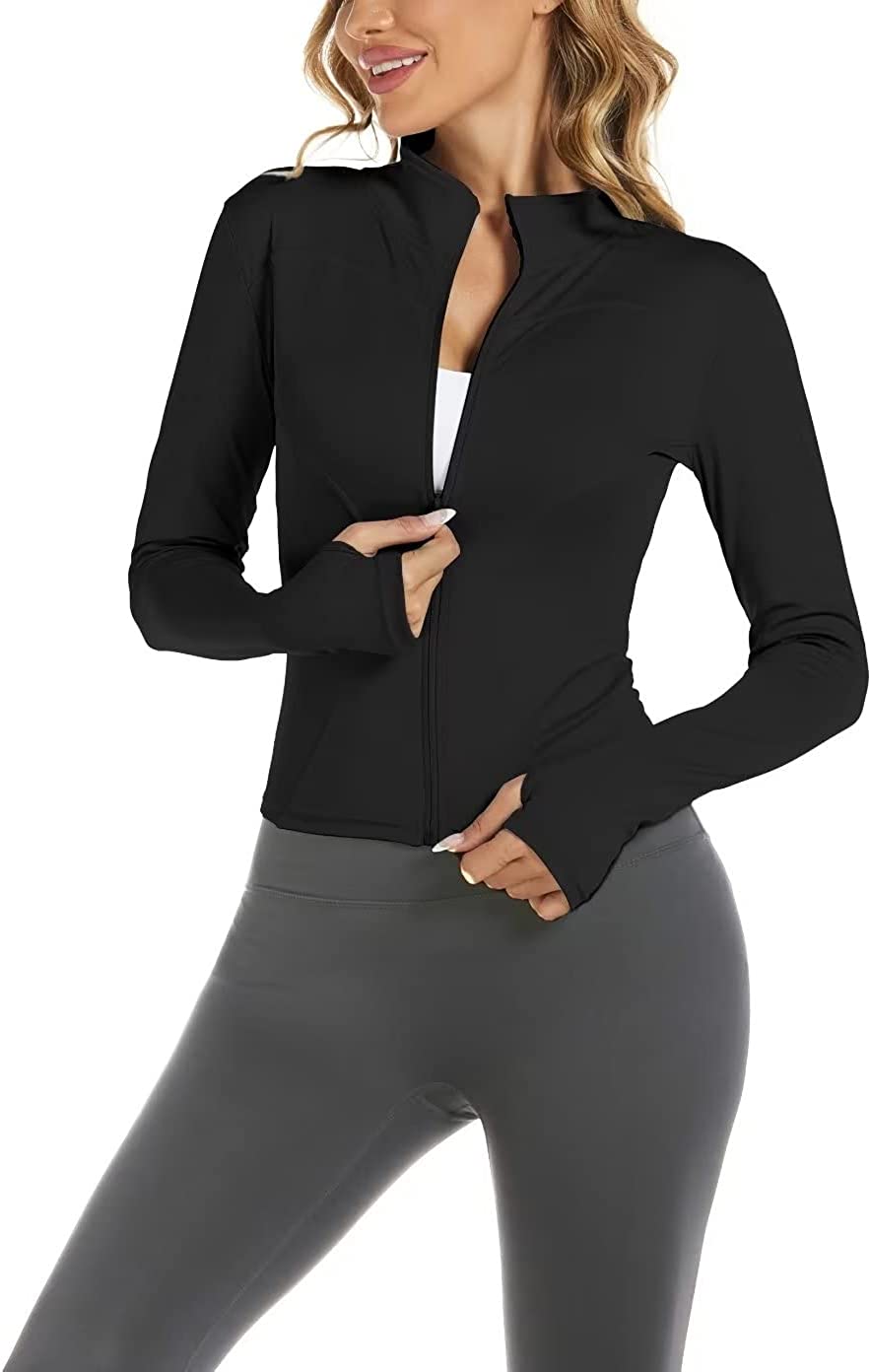 Tanming Women's Full Zip Seamless Workout Jacket Running Yoga Slim Fit  Track Jacket（Armygreen-XS） at  Women's Clothing store