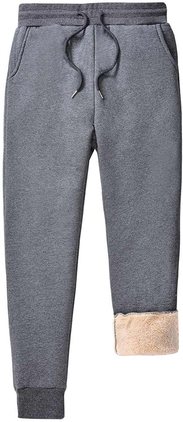 Gihuo Mens Casual Fleece Lined Winter Pant Athletic Jogger Sweat Pants