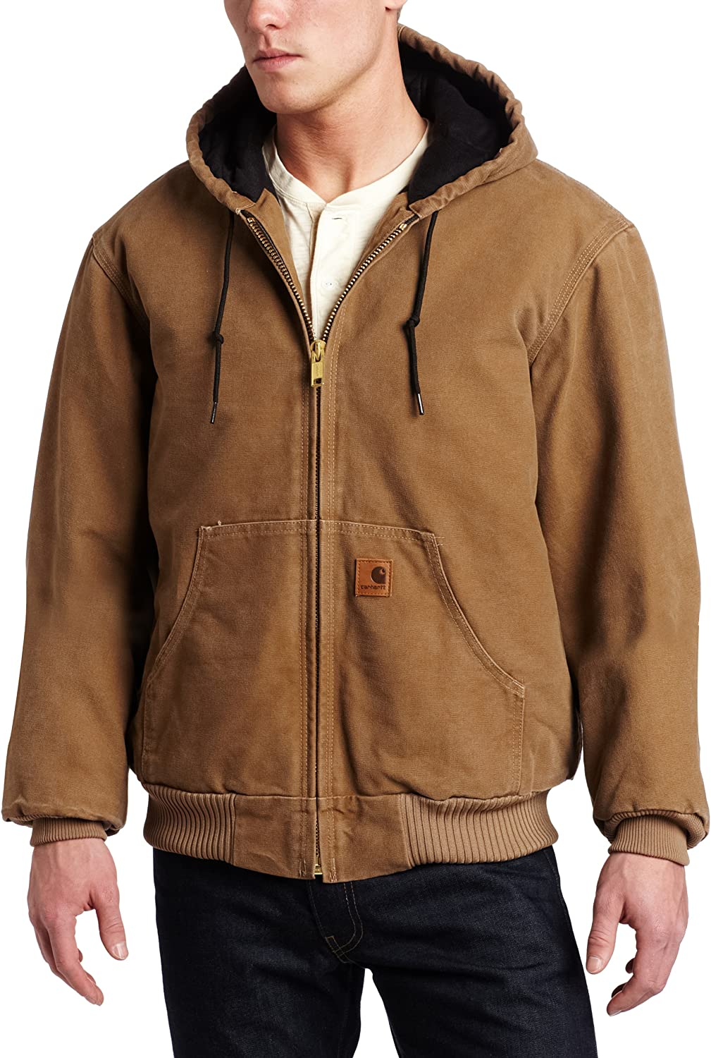 Carhartt Mens Big & Tall Quilted Flannel-Lined Sandstone Active Jacket J130 