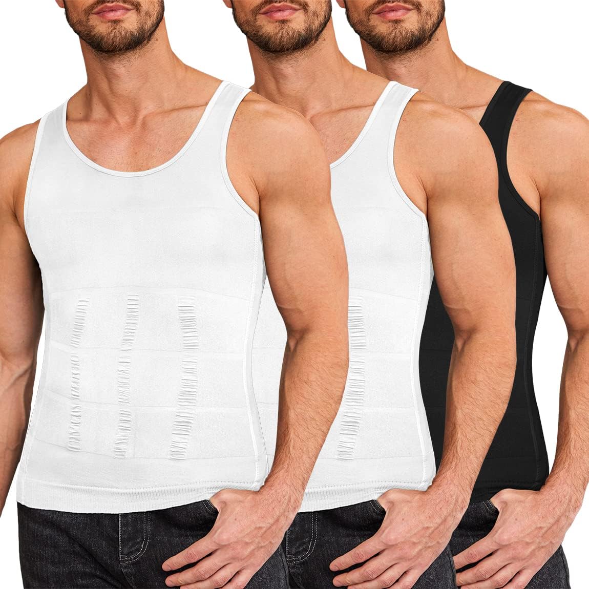  2 Pack Mens Compression Shirt For Body Shaper
