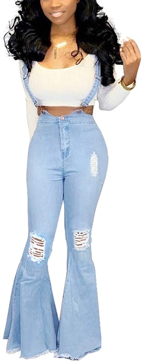 Buy Bell Bottom Jeans for Women Ripped High Waisted Classic Flared Denim  Pants, 01blue2402, Medium at