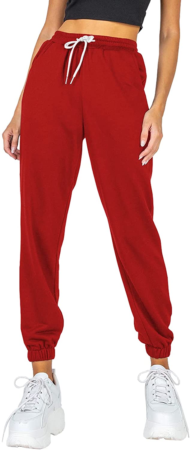 AUTOMET Women's Cinch Bottom Sweatpants High Waisted Athletic